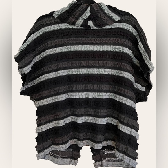 FRANK LYMAN Black/Charcoal Gray/Light Gray Cowl Neck Pullover Sweater, Sz 10,GUC - Picture 7 of 7